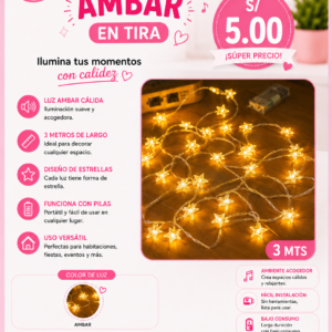 LUCES EN TIRA  AMBAR(DISEÑO DE UVA Y BUHO)