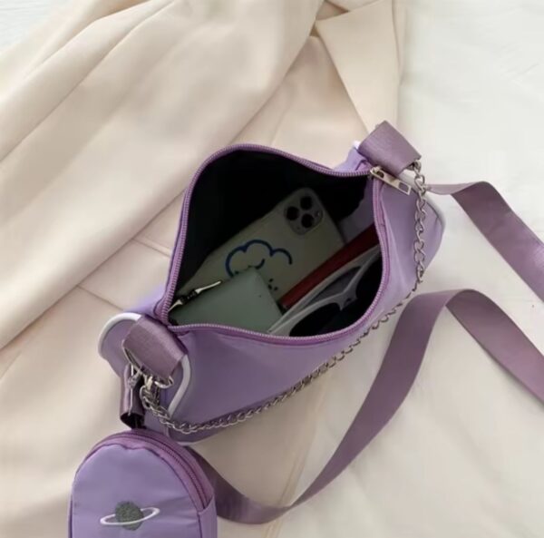 BOLSO PLANETA (COLOR VINO Y LILA) - Imagen 4
