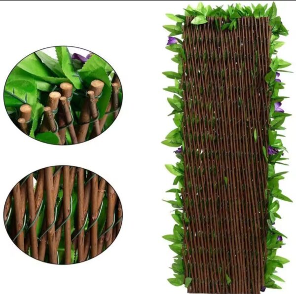 MALLA DE MADERA CON HOJAS