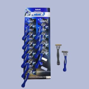 RAZURADOR 3 HOJAS BLISTER X 12 UNIDADES (COLOR SE ELIGE EN LLAMADA)