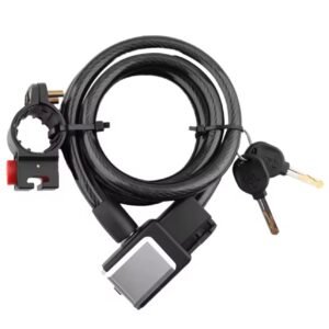CANDADO PARA MOTO O BICICLETA 1 MEDIDA 1.80CM (BORDE VERDE Y NARANJA)