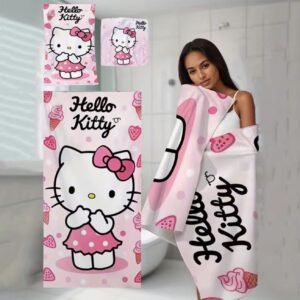 TOALLA HELLO KITTY - (FOTO REFERENCIAL POR MODELO - DISEÑO Y COLORES SE SELECCIONAN EN LLAMADA)