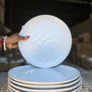 PLATO BLANCO ALTO RELIEVE