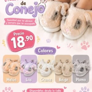 PANTUFLA CONEJO (TALLAS: 37-38-39)