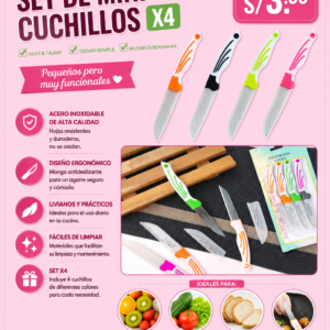 SET DE MINI CUCHILLOS X4