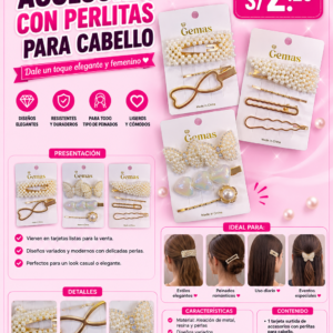 ACCESORIO CON PERLITAS PARA CABELLO