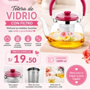 TETERA DE VIDRIO CON FILTRO