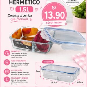 TAPER 1.5L DE VIDRIO HERMETICO