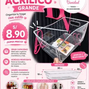 RECIPIENTE ACRILICO GRANDE