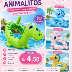 FLOTADOR ANIMALITOS (COLOR CELESTE Y NARANJA)