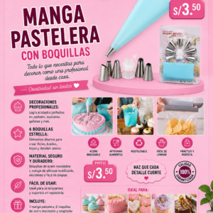MANGA PASTELERA CON BOQUILLAS