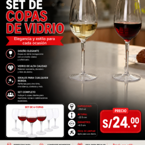 SET DE COPAS DE VIDRIO