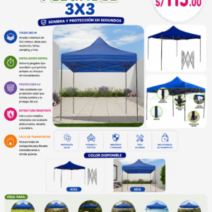 TOLDO PLEGABLE 3X3