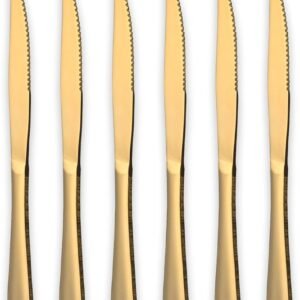 SET DE CUCHILLOS DORADOS X12