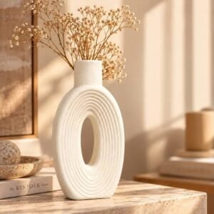 ADORNO DE CERAMICA BLANCO - (DISEÑO SE ELIGE EN LLAMADA ) NO LLEGA CON FLORES